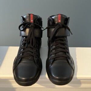 Prada Men's Black High-Top Sneakers